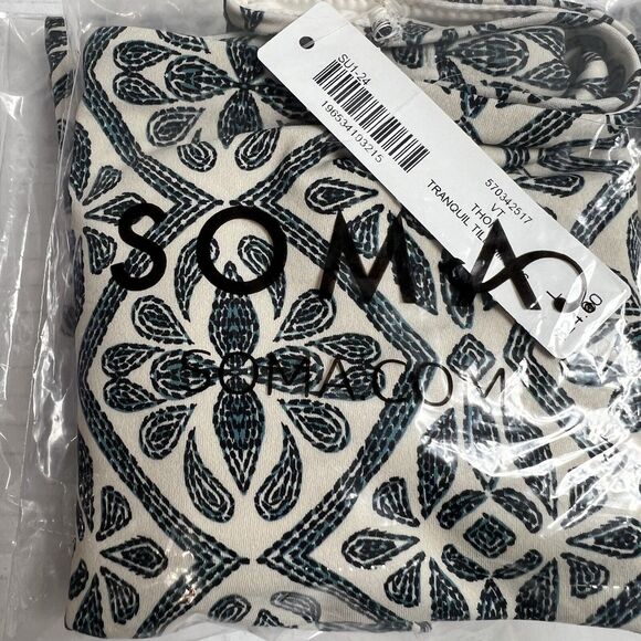 Soma Thong, Vanishing Tummy High Waist Thong Geometric Tile Blue Size Medium - Picture 7 of 7